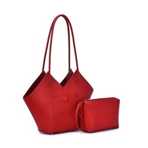 NWT Mellow World Maroon 2 Piece Winston Tote Vegan Leather Dust Cover Inc.